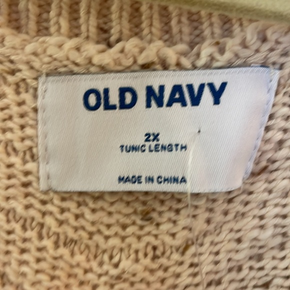 NWT! Old Navy Speckled Textured Rib-Knit Cream Cotton Tunic Sweater. Size 2x! - Picture 10 of 16